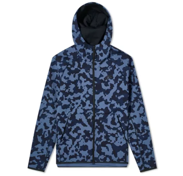 Felpa con cappuccio Nike Sportwear Tech pile mimetica Windrunner taglia S blu diffuso CJ5975 464