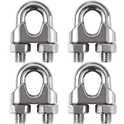 Cozihom 1/2 Inch M12 Wire Rope Cable Clip Clamp, 304 Stainless Steel, U Bolt ...
