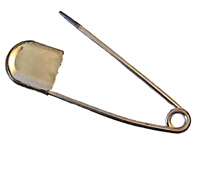 Risdon Large Safety Pin Brooch Key-Tag 4" Long Kilt Closure Metal