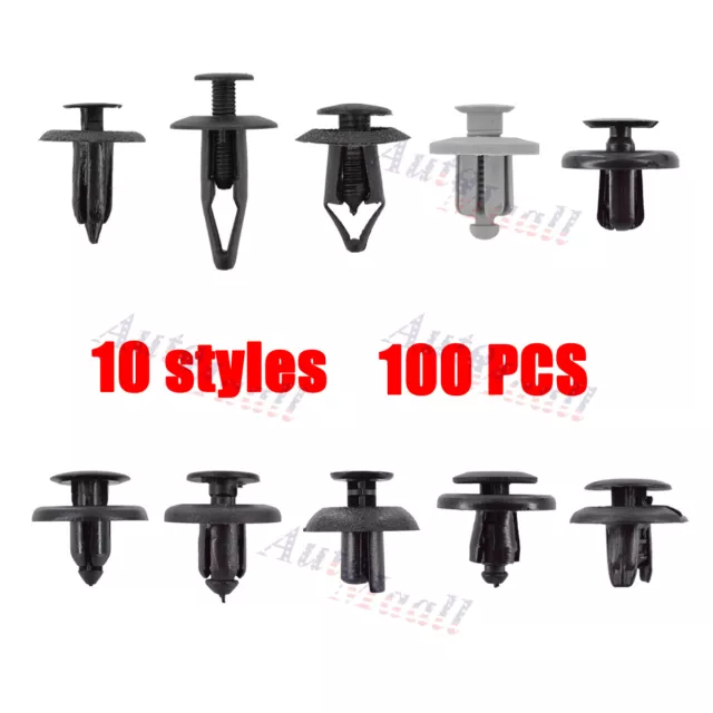 100pcs Bumper Fender Screw Rivet Fastener Clip Set For Toyota Camry Corolla RAV4