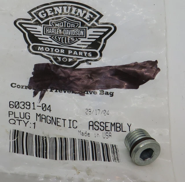 60391-04 Harley-Davidson Magnetic Oil Tank Drain Plug for FXD FLS FXS 2004-2006