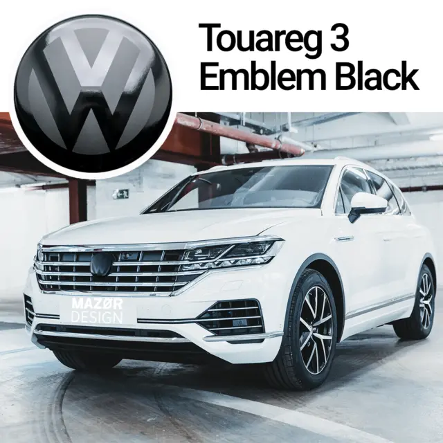 VW Zeichen Schwarz Vorne Tiguan 2 AD1 ACC foliert Emblem R-Line Allspace  4Motion