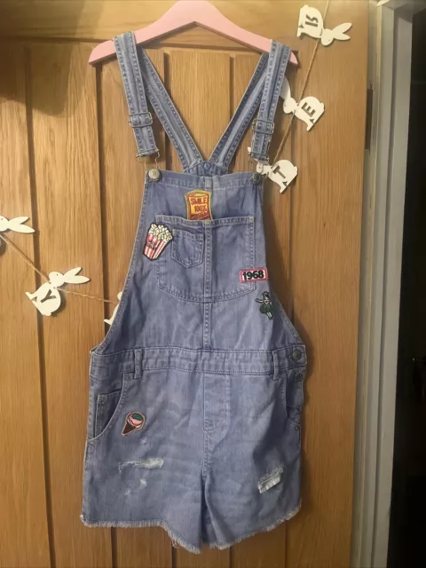 Zara Kids Denim Dungerees Dungaree Shorts Playsuit age 13-14