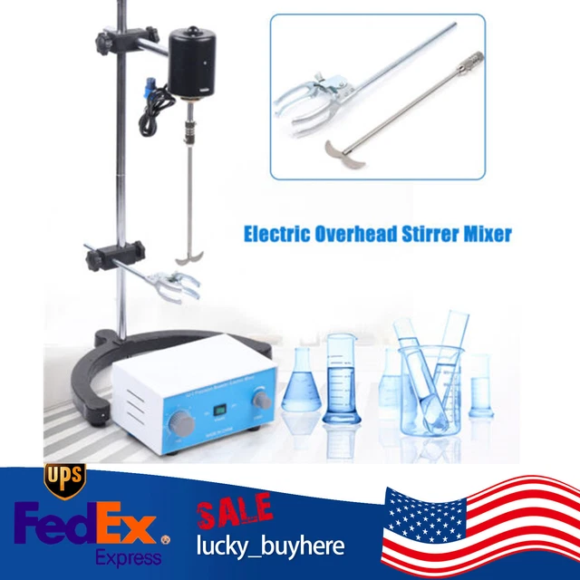 Overhead Electric Stirrer Lab Mixer Agitator Variable Speed Drum Mixer 200W US