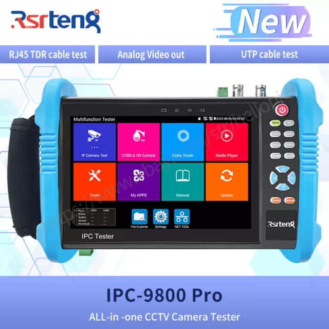 Rsrteng 7" 8K CCTV IP Camera Tester Network tester Cable Test tool IPC-9800 Pro