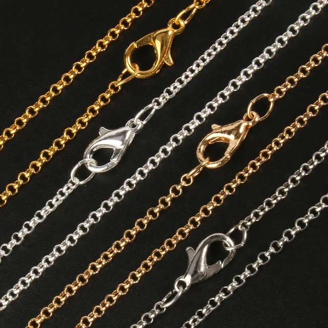 Lobster Clasp Circle Chain Link Cross Chains DIY Charms Jewelry Making 12Pcs/Lot