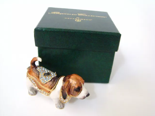 Dept 56 Jeweled Trinket Box - Jeweled Hound Dog Hinged Box