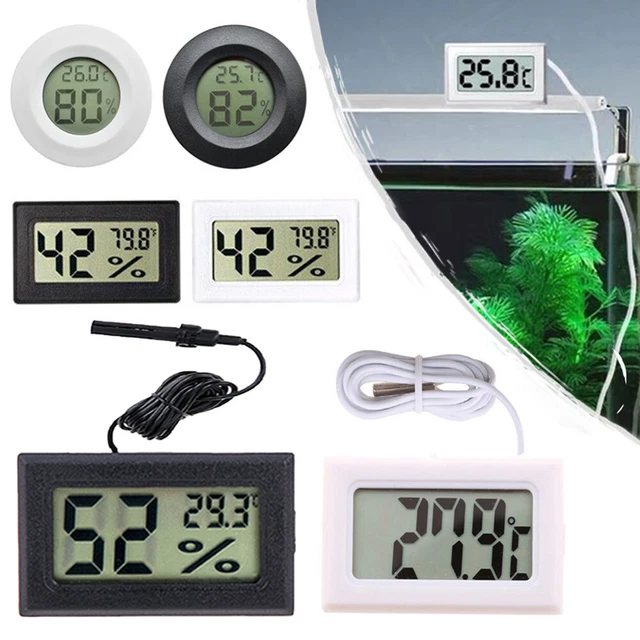 Mini Digital LCD Indoor Thermometer Hygrometer Meter w/ Probe Humidity Aquarium