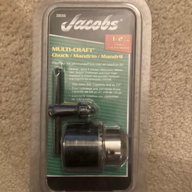 Jacobs Multi-Craft Drill Chuck With Key  #30598 Free Shipping! New!