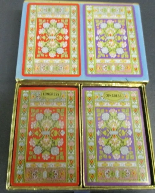 Double Deck of Playing cards in Carry Case, 1 Deck Sealed & 1 is not