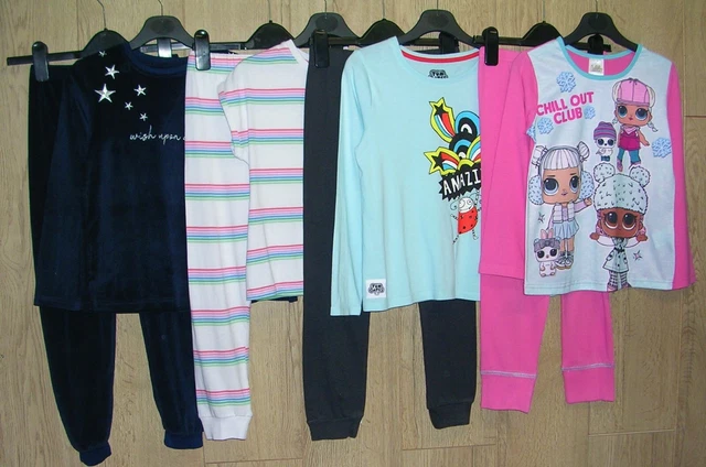 LOL TOM GATES PRIMARK M&S etc Girls Pink Pyjama Bundle Pyjamas Age 7-8 128cm