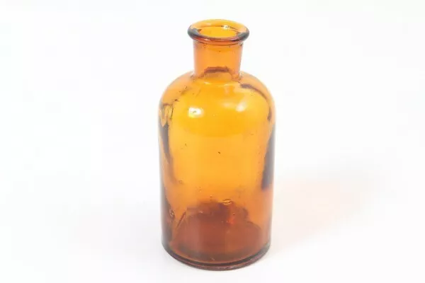 Kleines Apothekergefäß braun original antik Flasche Lufteinschlüsse 19. Jh.