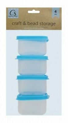 "Contenedores de almacenamiento de tapa azul cuadrada Crafter's para almacenamiento de cuentas paquete de 4 2,5"" x 1,5"