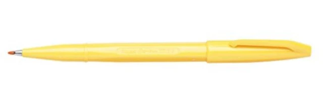 (TG. 12 pezzi) Pentel S520 Sign Pen pennarello punta fibra giallo 12 pz - NUOVO
