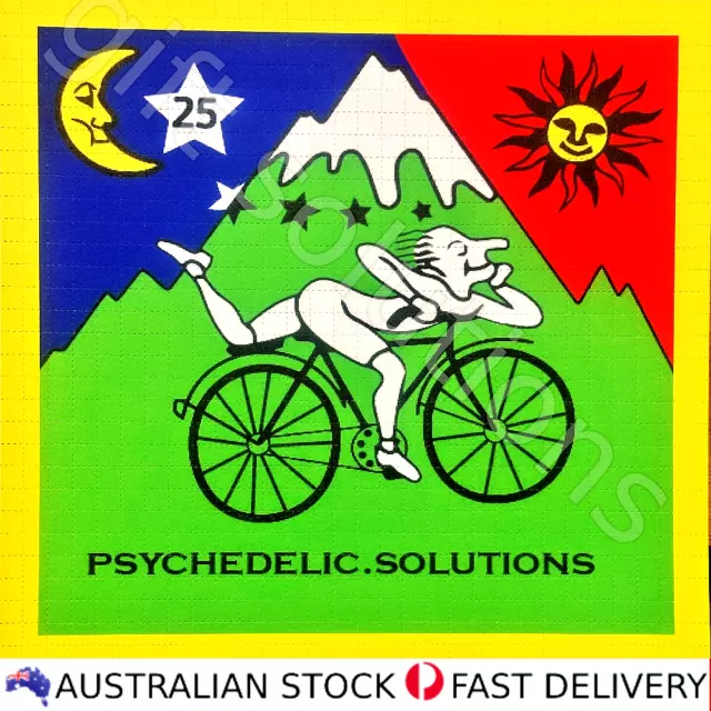 Albert Hofmann Bike Ride Psychedelic Solutions LSD Blotter Art Full 900 tabs
