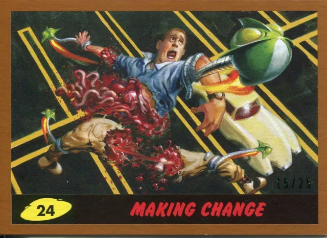 Mars Attacks The Revenge Bronze [25] Base Card #24 Making Change