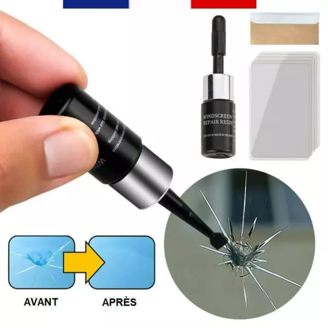 Kit Réparation Résine Pour Verre Fissuré Rayé Éclat Pare-Brise Écran Smartphone