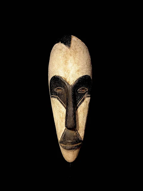 Vintage Hand Carved Wooden decor Mask African Fang Mask North Gabon-3084