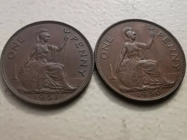 1950 & 1951 Penny Coins