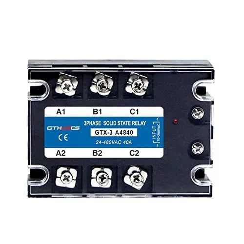 3 Phase Solid State Relay SSR-40AA AC to AC Input 70-280VAC to Output 24-480V...