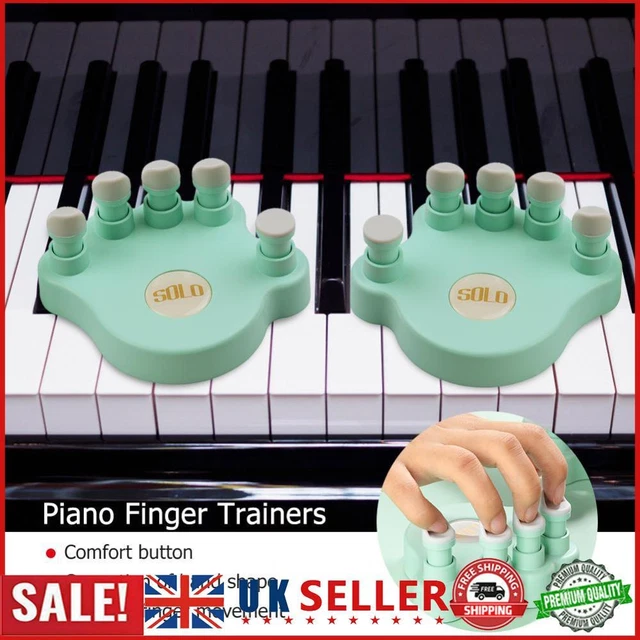1 Pair Piano Finger Trainers Hand Strength Exerciser for Beginner (Green) GB