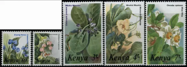 Kenia 1985 "Freimarken Blumen", MiNr 338-342
