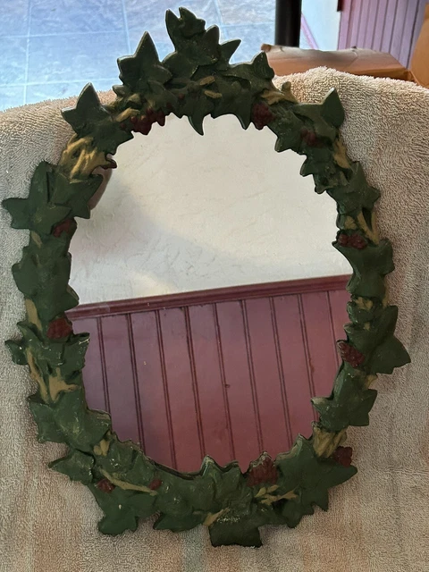 Vintage JM 28 Cast Iron Mirror. Grape And Grape Vines.