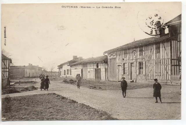 OUTINES - Marne - CPA 51 - la Grande rue