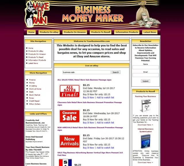 Internet Store Website Business For Sale - Work At Home Make Money