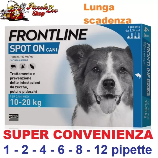 Frontline Spot On antiparassitario per cane di 10-20kg 1- 2- 4- 6- 8- 12 pipette