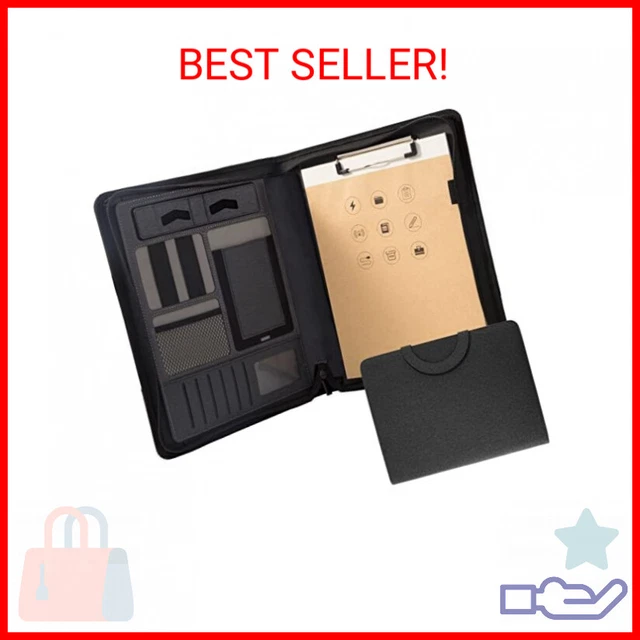 Padfolio Portfolio Binder – PU Leather Business Portfolio Organizer – Zippered P