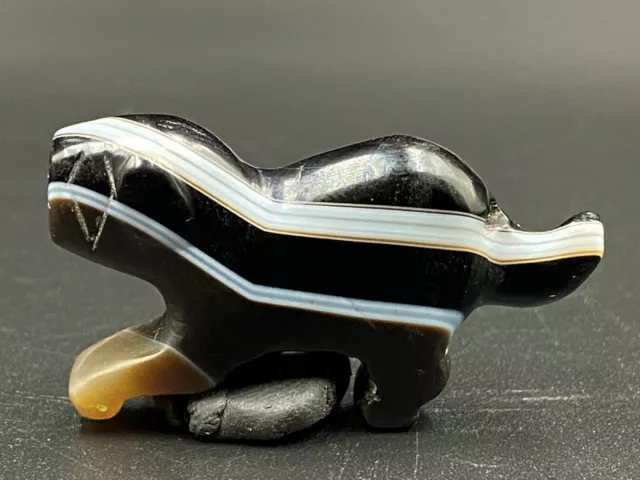 Old Ancient Antique Tiger Figure carved Bead from Pyu city state Burma