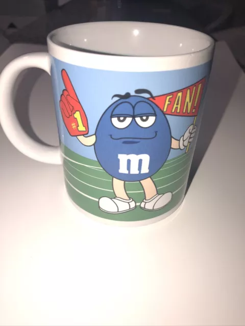 Vintage M&M Coffee Mug Cup Green Blue Mars COLLECTIBLE MMs Football Galerie 2003