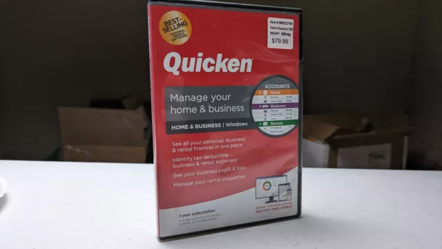 Quicken Manage Your Home & Business 1 Year Subscription For Windows NEW SEALED