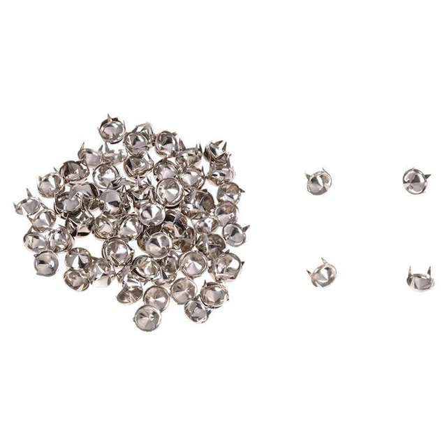 100 pernos plateados cobre redondo remachado puntas puntos hágalo usted mismo rocas punk 8 mm I6K3