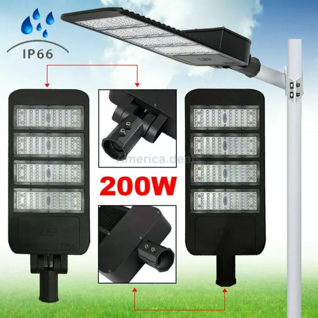 200W LED Shoebox Street Light Outdoor Parking Lot Area Light Adjutable Angle