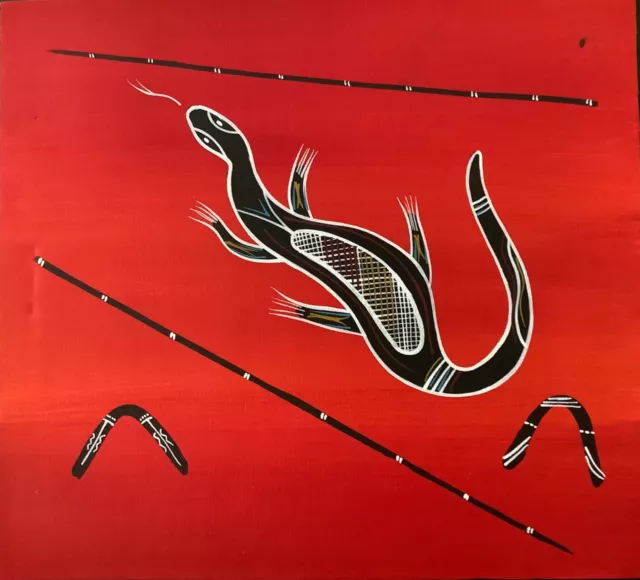 REG PENGARTE ORIGINAL PAINTING BUSH TUCKER DREAMING GOANNA 40cm x36cm WITH COA