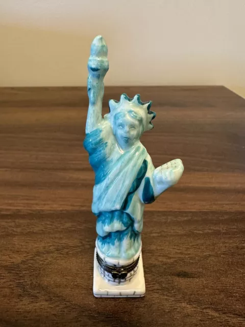 Vintage Hinged Trinket Box Statue Of Liberty