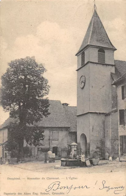 Cpa 38 Monestier De Clermont Eglise