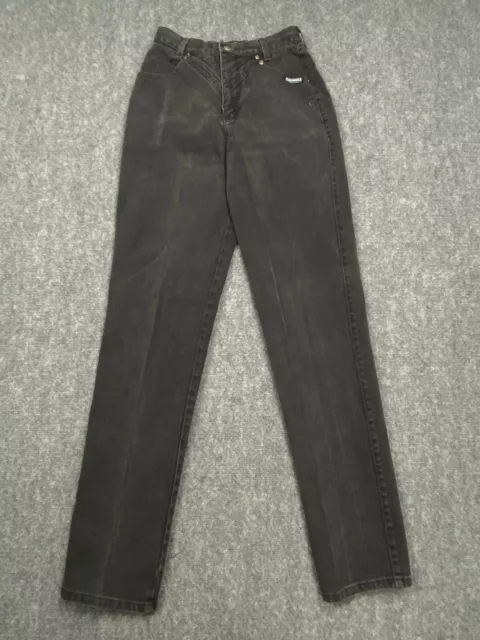 Rough Rider Women Jeans 9/10 Black Bareback Straight Western Rodeo Frontier Vtg