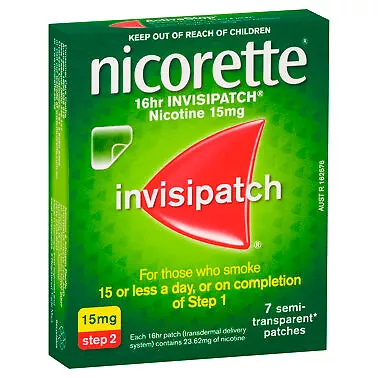 Nicorette 16hr Invisipatch Step 2 15mg 7 Pack