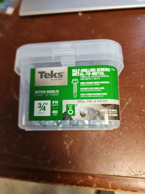 ITW Teks Drill Point Screw - #10-16 x 3/4" - Hex Head - Pkg of 450 - 21322
