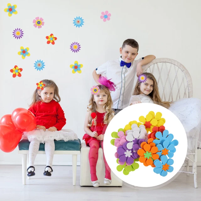 81 un. pegatinas de pared de esponja Eva autoadhesivas flores pegatinas de puerta
