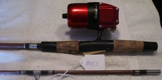Vintage Bronson True Temper Uni Spin 63L Rod Reel  6'' Rod Nice Working Lotab10T