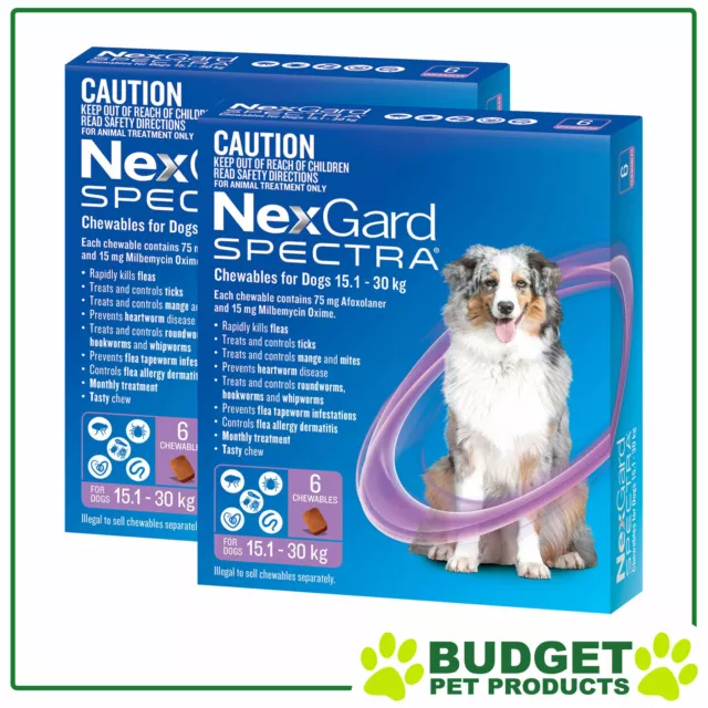 NexGard Spectra Chewables For Dogs Purple 15.1-30kg 12 Pack