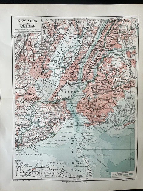 antikes Konvolut Landkarten New York: 2 alte Karten, Stadtpläne um 1905