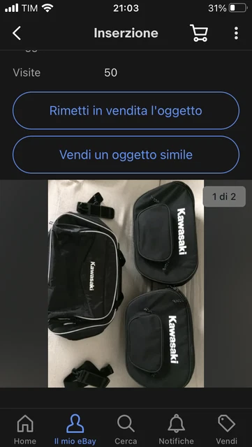 Borse laterali e borsa per bauletto marcate Kavasaki Borse laterali e borsa per bauletto marcate Kavasaki