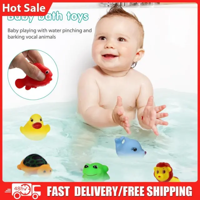 13pcs Animals Pinching Toys Mini Floating Bath Toys Soft Rubber for Baby Playing