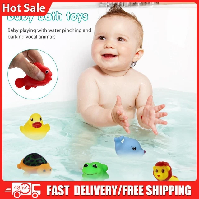13pcs Animals Pinching Toys Mini Floating Bath Toys Soft Rubber for Baby Playing