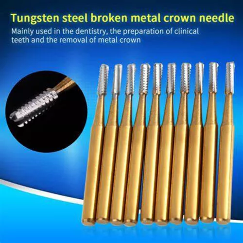 Dental Tungsten Steel Carbide Crown Metal Cutting Burs For High Speed FG-1957 LD